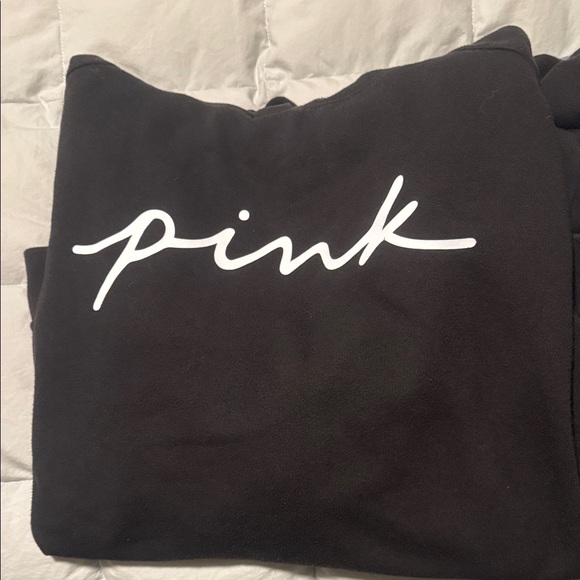 Black Hoodie with White Script Design - Picture 2 of 3
